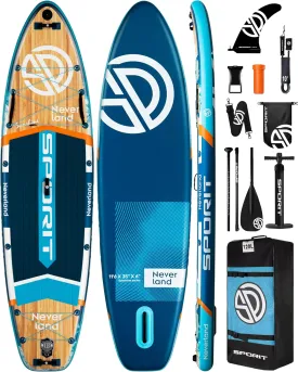 11'635" Super Wide Inflatable Stand Up Paddle Board, Ultra Stable SUP Board for Adults, 450lb Capacity with Shoulder Strap, 100L Backpack, Removable US Fin, Floating Paddle, Safety Leash