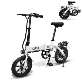 14" Folding Electric Bike. eBike w 250W High Speed Motor, 36V-8AH Li-Ion Battery, Smart LCD Display. City Commuting Electric Bicycle w Pedal Assist, 3 Riding Modes. Electric Mountain Bike Unisex Adult