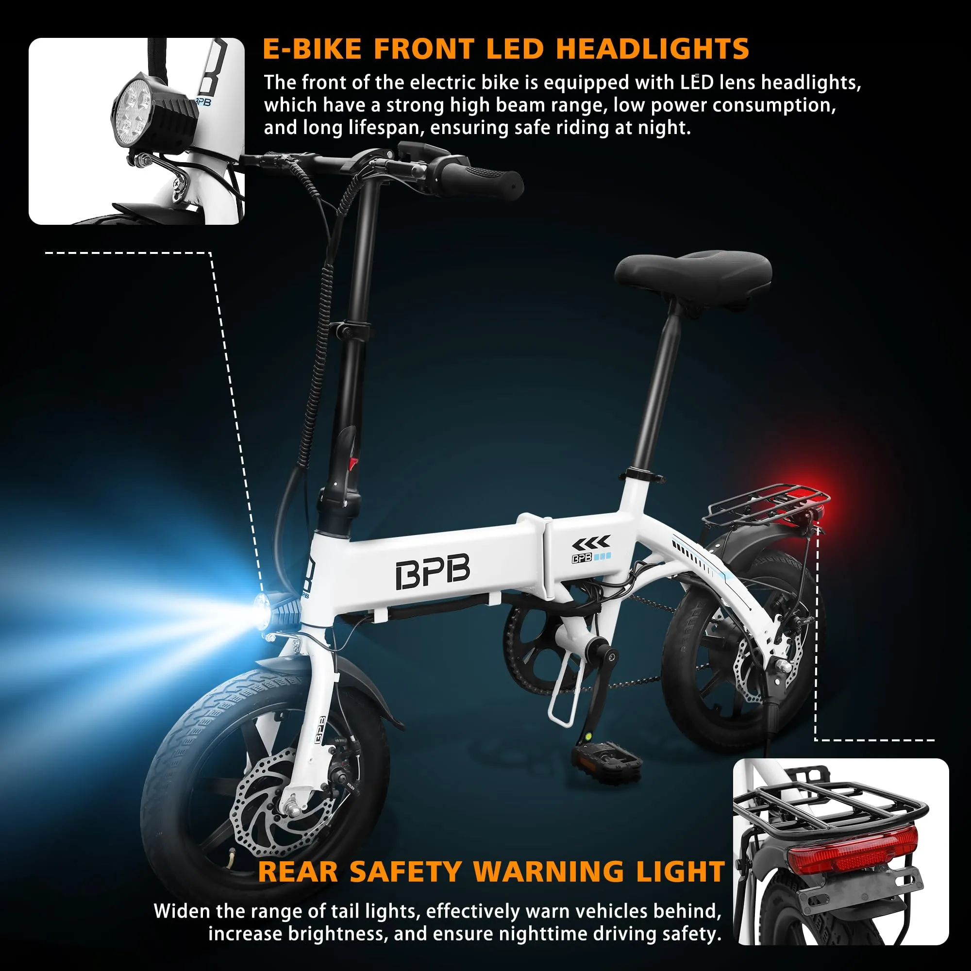 14" Folding Electric Bike. eBike w 250W High Speed Motor, 36V-8AH Li-Ion Battery, Smart LCD Display. City Commuting Electric Bicycle w Pedal Assist, 3 Riding Modes. Electric Mountain Bike Unisex Adult