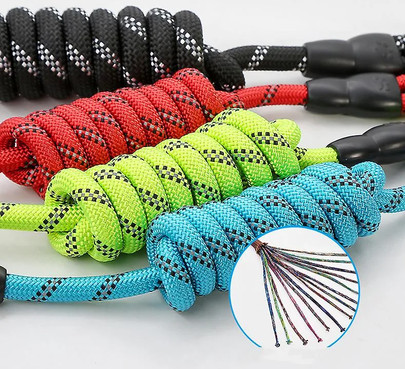2Pcs S black Pet leash, reflective nylon rock climbing round rope dog leash, dog leash AZ19386