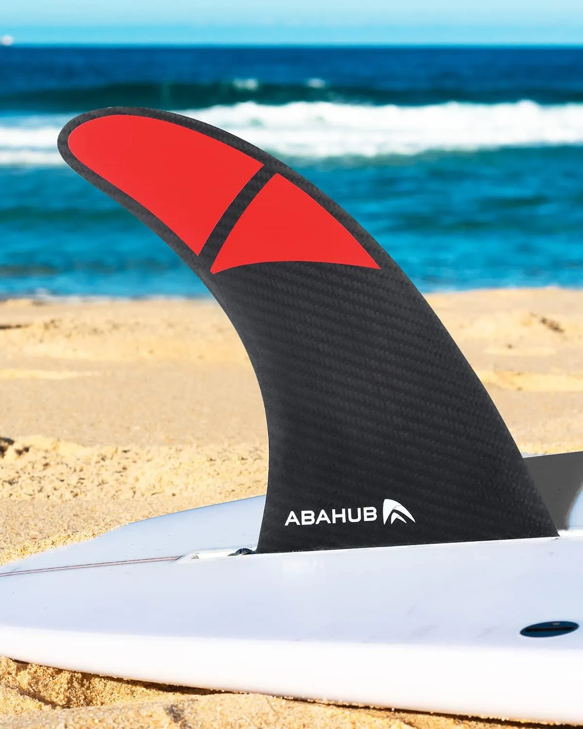Abahub 9'' SUP Single Center Fin, No Tool Fin Screw, Fiberglass Reinforeced 9 inch SUP Replacement Fins for Surfboard, Stand-up Paddle Board, Longboard, Black/Blue/White
