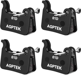AGPTEK Bike Brake Pads, High-Performance Bicycle Brake Pad, 4 Pairs Semi-Metallic Bike Pad for Mountain Bike Disc Brakes, Compatible with Shimano Deore XT SLX Hone Alfine Saint, Black