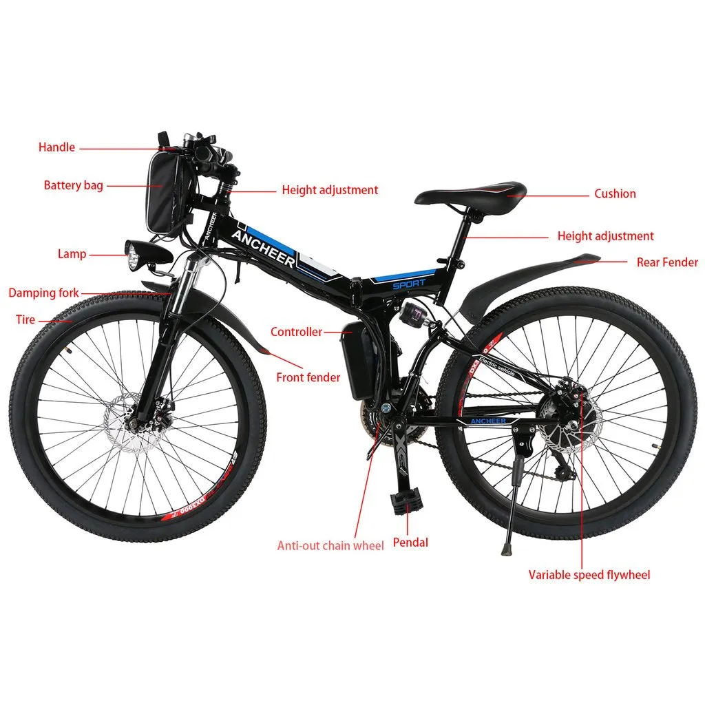 Ancheer 26 Inch Wheel Folding Electric Mountain Bike