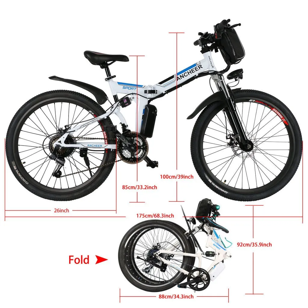 Ancheer 26 Inch Wheel Folding Electric Mountain Bike