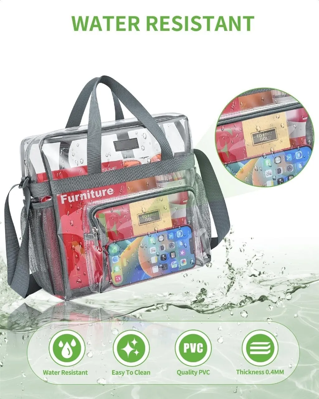 Bagenius Clear Bag Stadium Approved 12612 Clear bag for Stadium Events Sports Concert Festival Work
