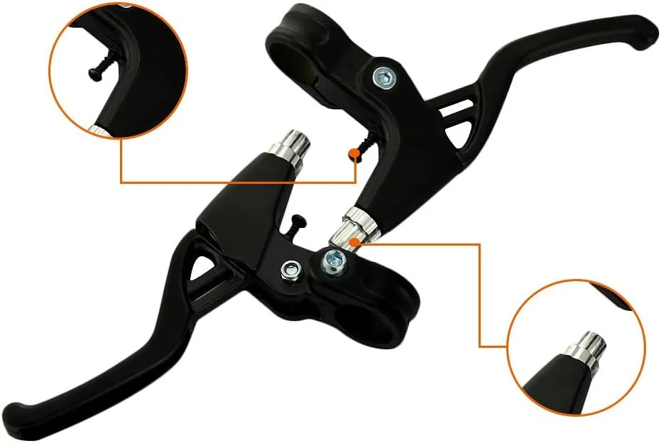 BicycleStore 1 Pair Universal Aluminum Alloy Bicycle Brake Handle Mountain Road Bike Brake Lever Diameter 22mm(Black)