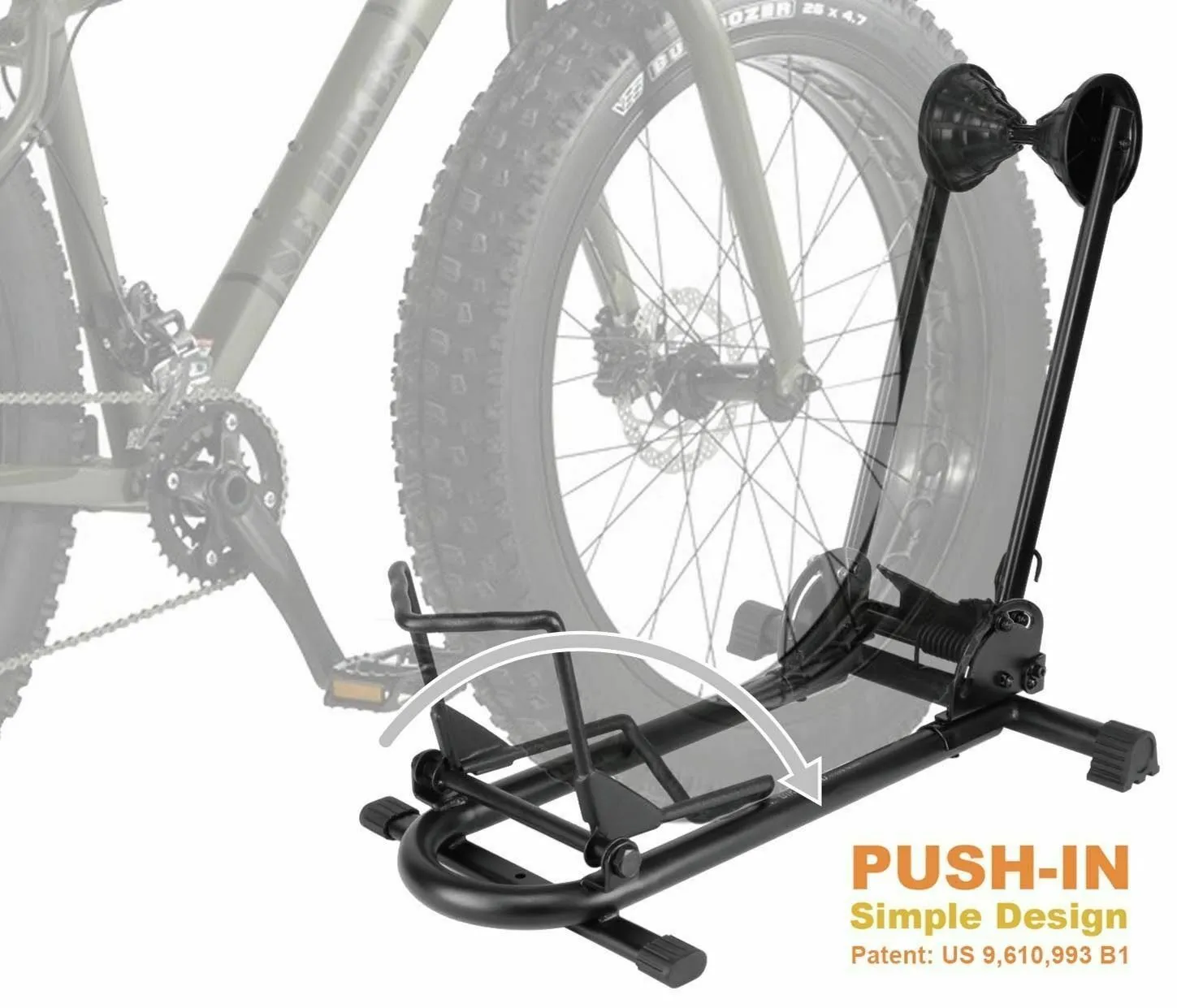 BikeHand Bicycle Floor Parking Rack Stand - for Mountain MTB & Road Bikes Indoor Outdoor Garage Storage - Fat Bike