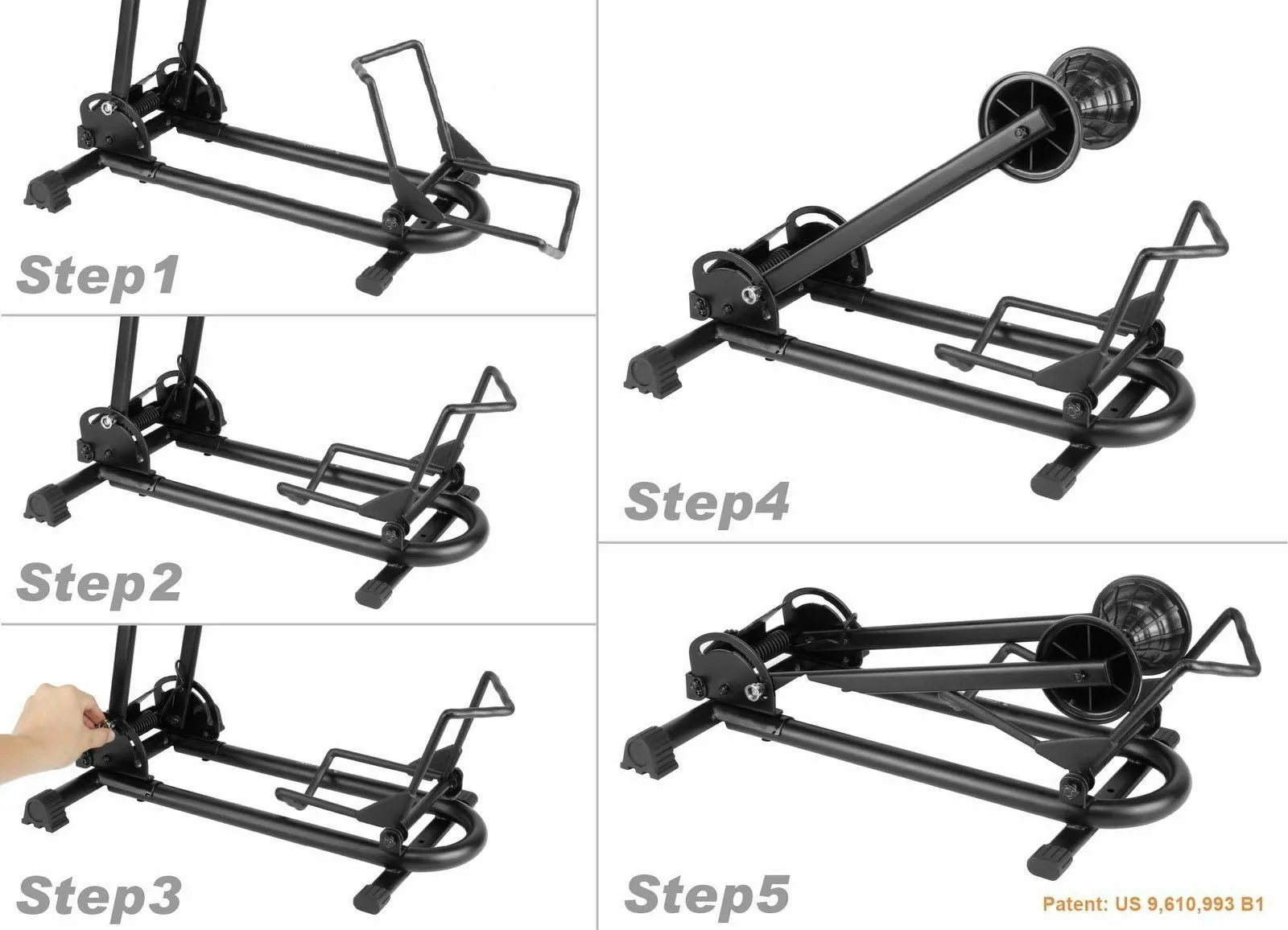 BikeHand Bicycle Floor Parking Rack Stand - for Mountain MTB & Road Bikes Indoor Outdoor Garage Storage - Fat Bike