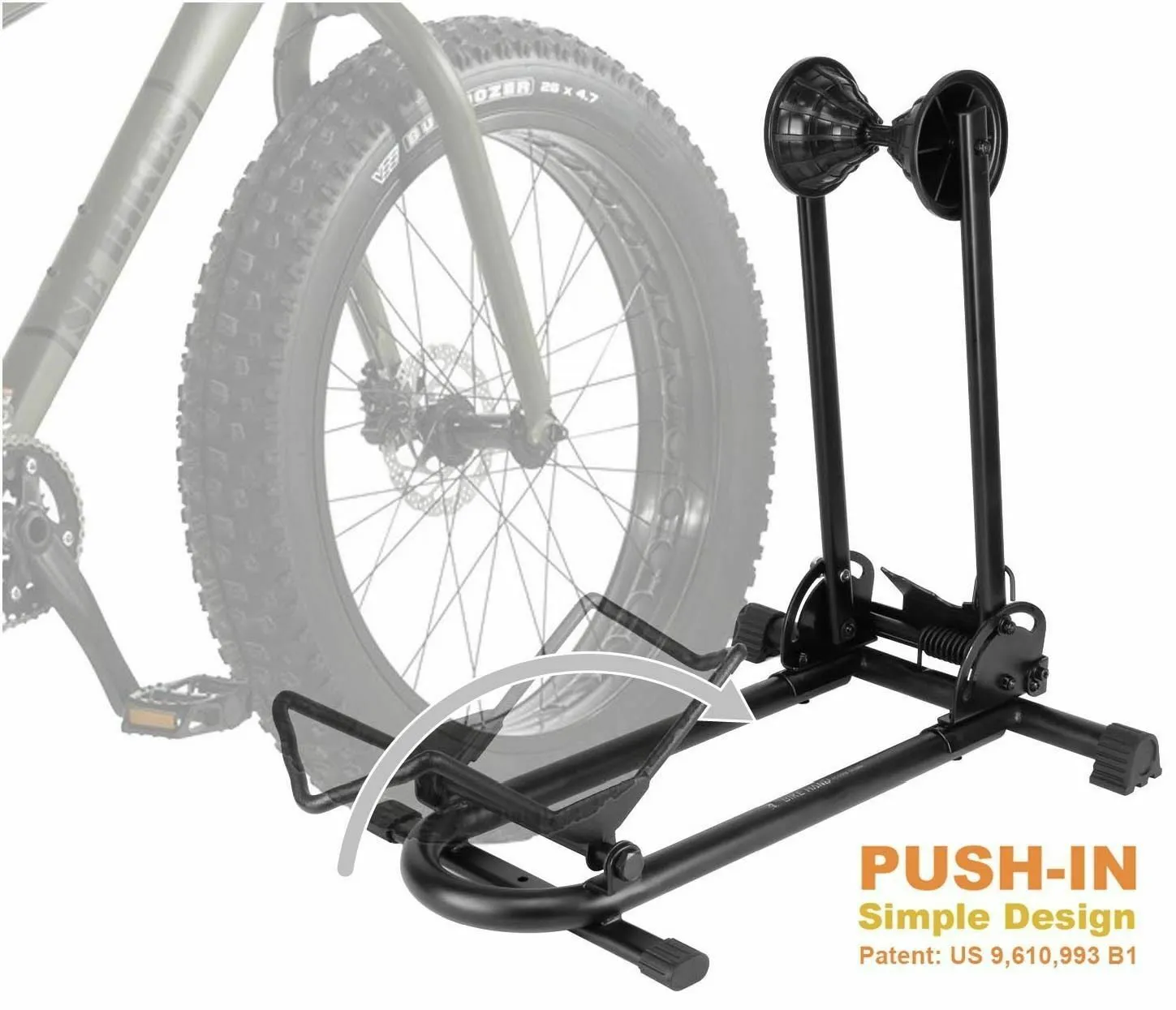 BikeHand Bicycle Floor Parking Rack Stand - for Mountain MTB & Road Bikes Indoor Outdoor Garage Storage - Fat Bike