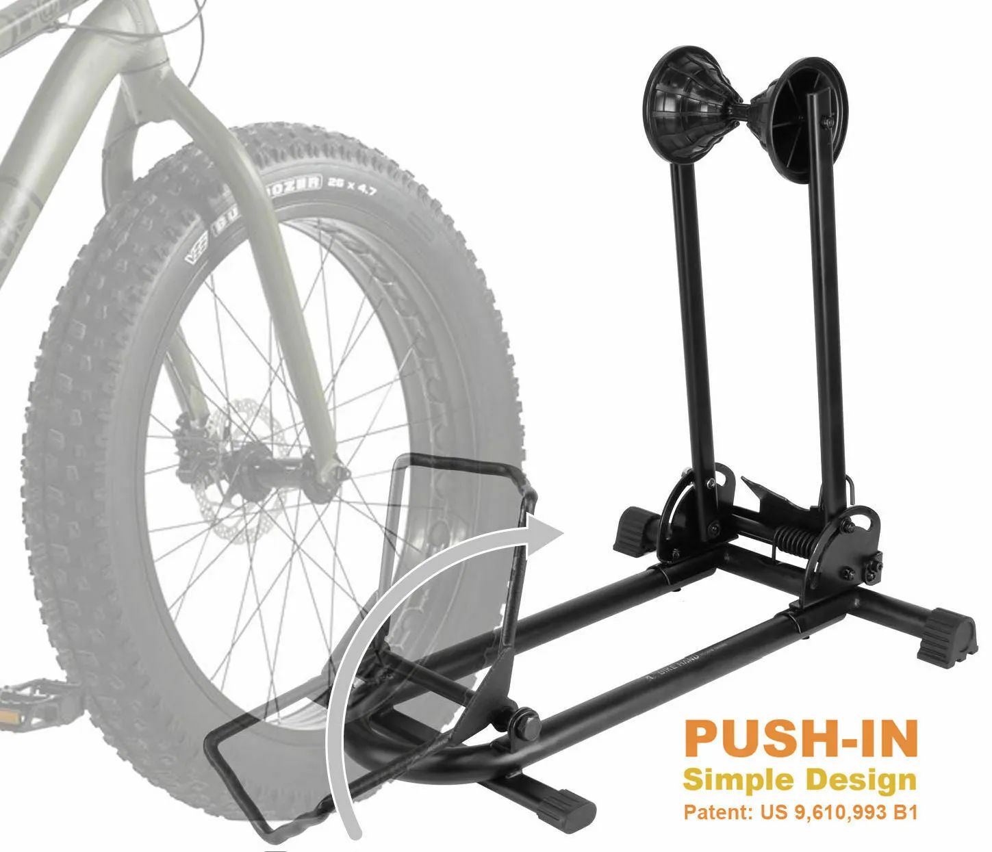 BikeHand Bicycle Floor Parking Rack Stand - for Mountain MTB & Road Bikes Indoor Outdoor Garage Storage - Fat Bike