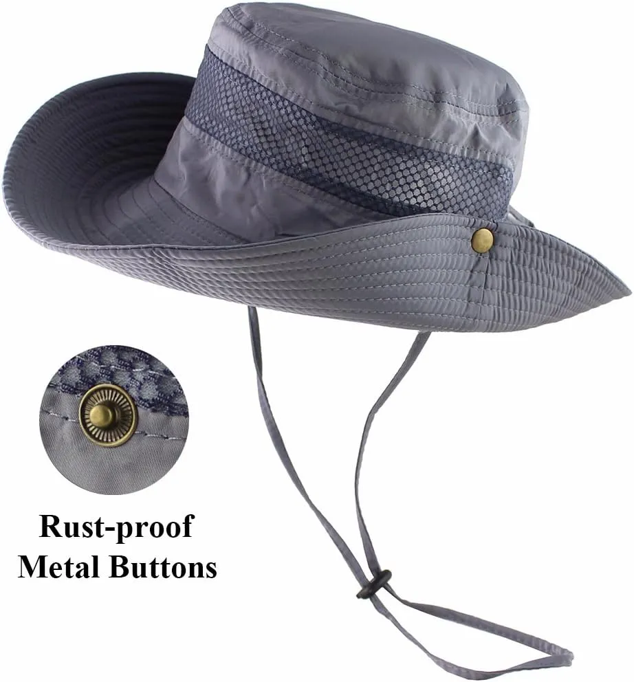 CAMOLAND Mens Fishing Hat Wide Large Brim Sun Hat with Outdoor UV Protection