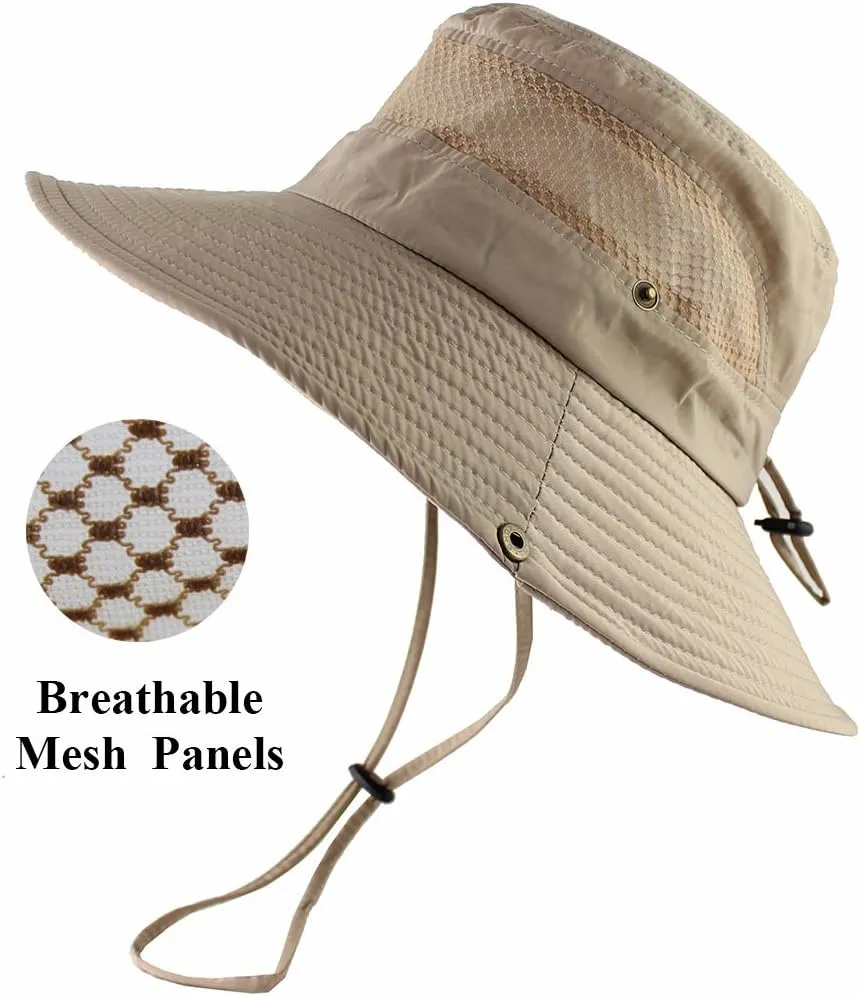 CAMOLAND Mens Fishing Hat Wide Large Brim Sun Hat with Outdoor UV Protection