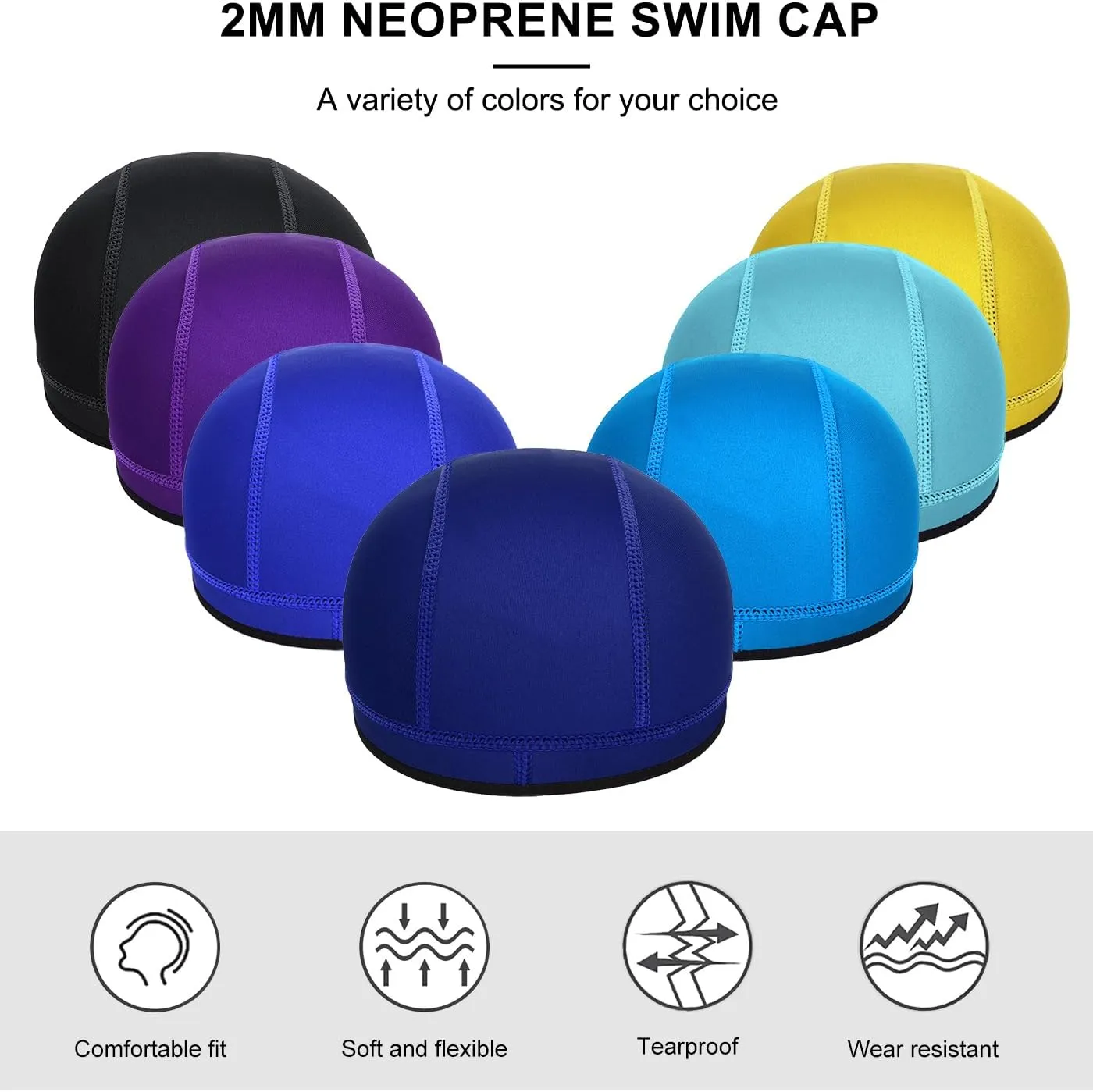 Diving Hood Neoprene Wetsuit Cap 2mm Thermal Swimming Scuba Beanie Girls Boys Toddler Kids Youth Men Women Keeps Long Curly Braids Hair Clean for Surfing Beach Hike Windsurfing