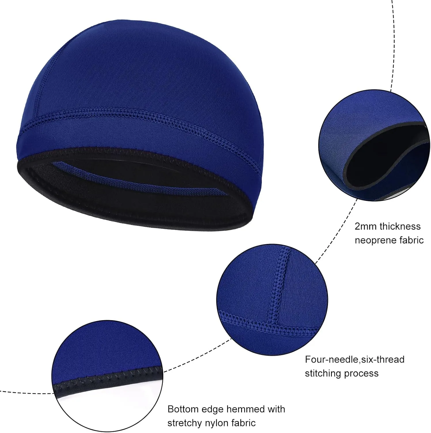 Diving Hood Neoprene Wetsuit Cap 2mm Thermal Swimming Scuba Beanie Girls Boys Toddler Kids Youth Men Women Keeps Long Curly Braids Hair Clean for Surfing Beach Hike Windsurfing
