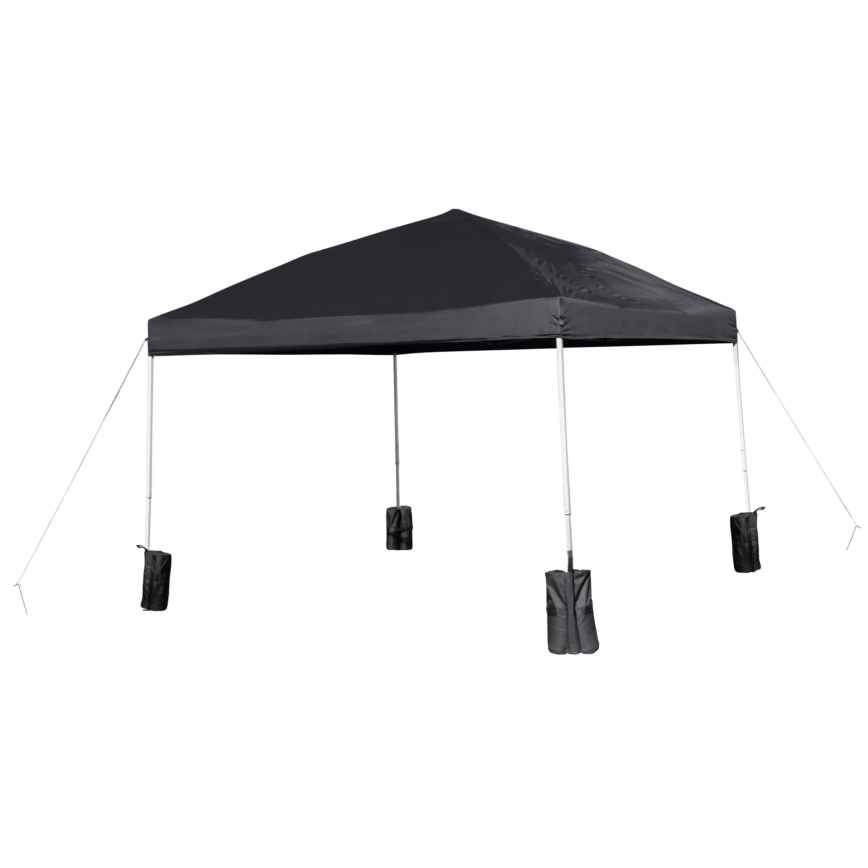 Harris 10'x10' Black Pop Up Event Straight Leg Canopy Tent with Sandbags and Wheeled Case