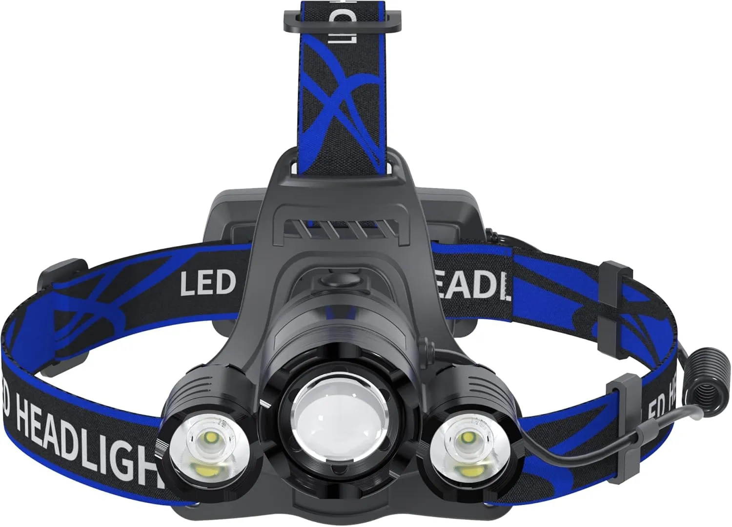 Headlamp Rechargeable 1200 Lumens Super Brightest 4 Modes Head Lamp for Adults Zoom Waterproof Headlight 90Angle Adjustable Head Lights for Outdoor Camping Hunting Running Hiking