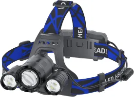 Headlamp Rechargeable 1200 Lumens Super Brightest 4 Modes Head Lamp for Adults Zoom Waterproof Headlight 90Angle Adjustable Head Lights for Outdoor Camping Hunting Running Hiking