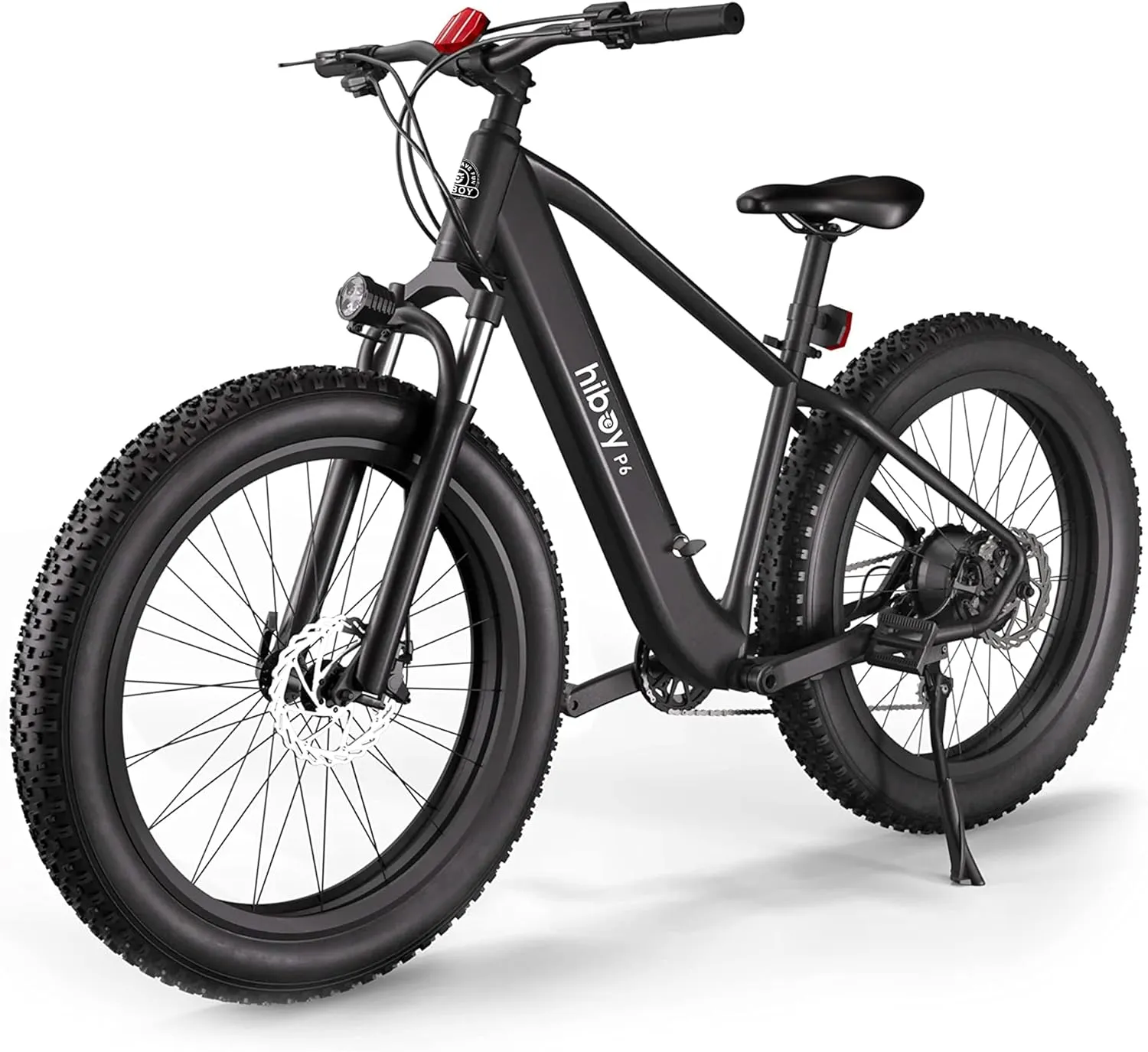 Hiboy P6 Electric Bike for Adults, 28MPH 62.1Miles Range 1000W Peak Motor 48V 13Ah Removable Battery Ebike, 26 x 4.0" Fat Tire Electric Bicycle, Shimano 7 Speed, Hydraulic Suspension, UL Certified