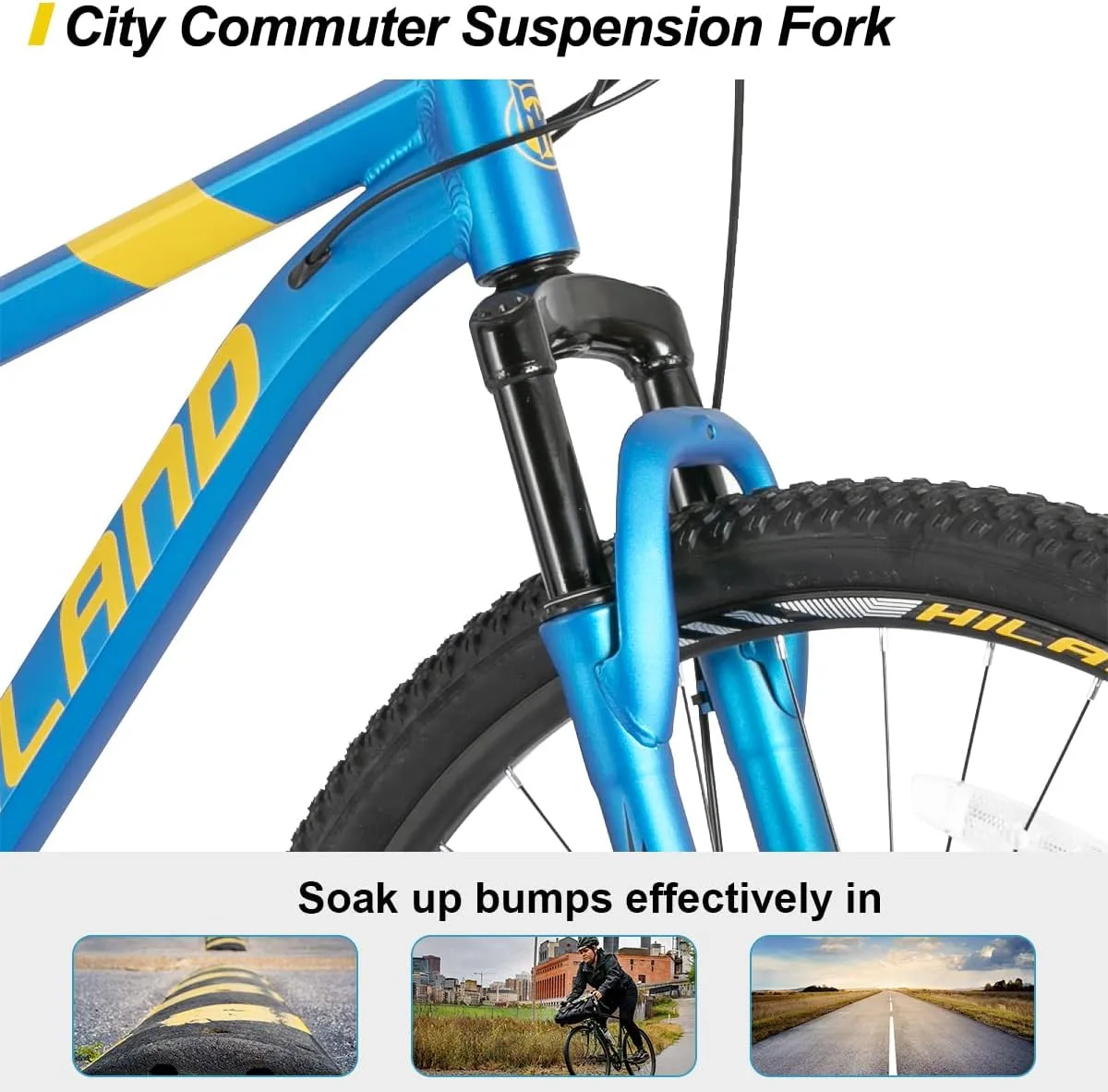 Hiland 29 Inch Mountain Bike Aluminum 17/19 Inch Frame with 21-Speed for Mens Beginner City Commuter