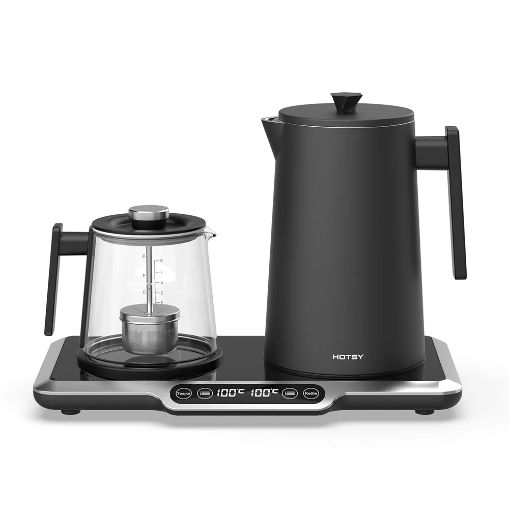 Hotsy W18B-A-2 Glass  Electric Kettle Tea Tray Set