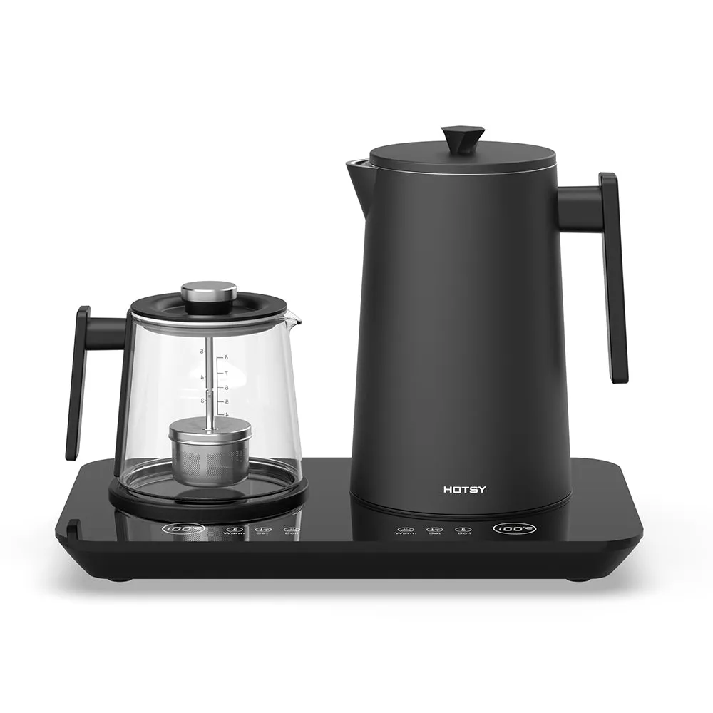 Hotsy W18B-A-2 Glass  Electric Kettle Tea Tray Set