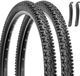 Hycline Mountain Bike Replacement Tire: 26x2.125 inch (56-559mm) Premium Butyl Rubber Puncture-Resistant Folding Bicycle Tire Compatible with MTB Off-Road Bike