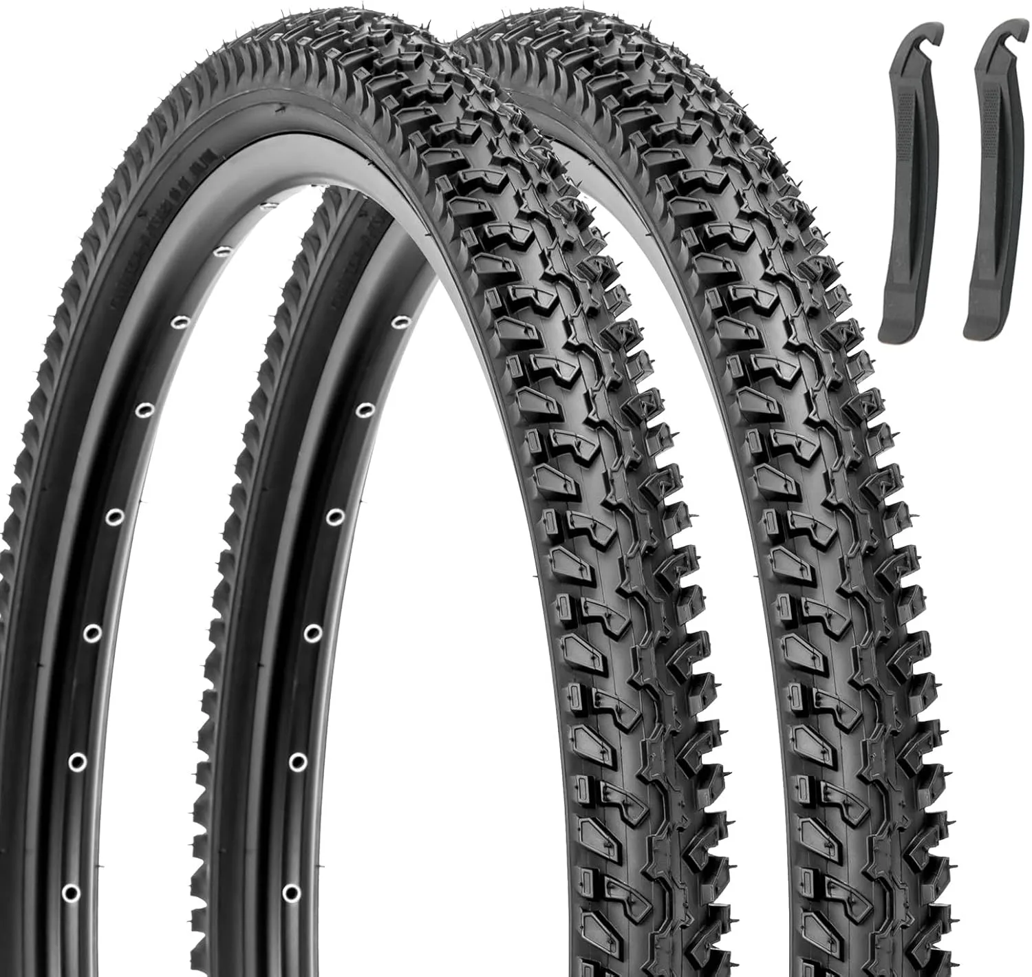 Hycline Mountain Bike Replacement Tire: 26x2.125 inch (56-559mm) Premium Butyl Rubber Puncture-Resistant Folding Bicycle Tire Compatible with MTB Off-Road Bike