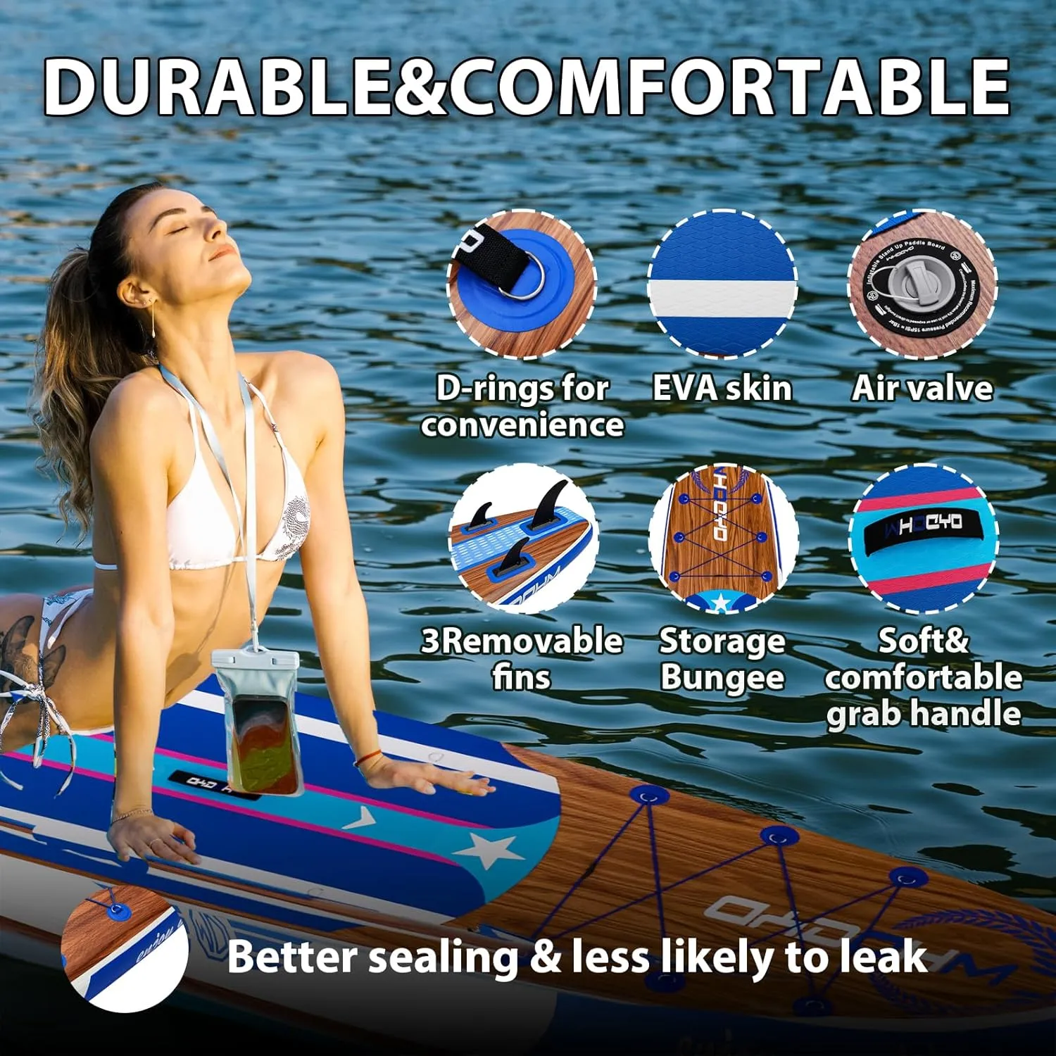Inflatable Stand Up Paddle Board 11'  33"  6", Yoga Board with Durable SUP Accessories for Adults & Youth, Versatile Paddle Board