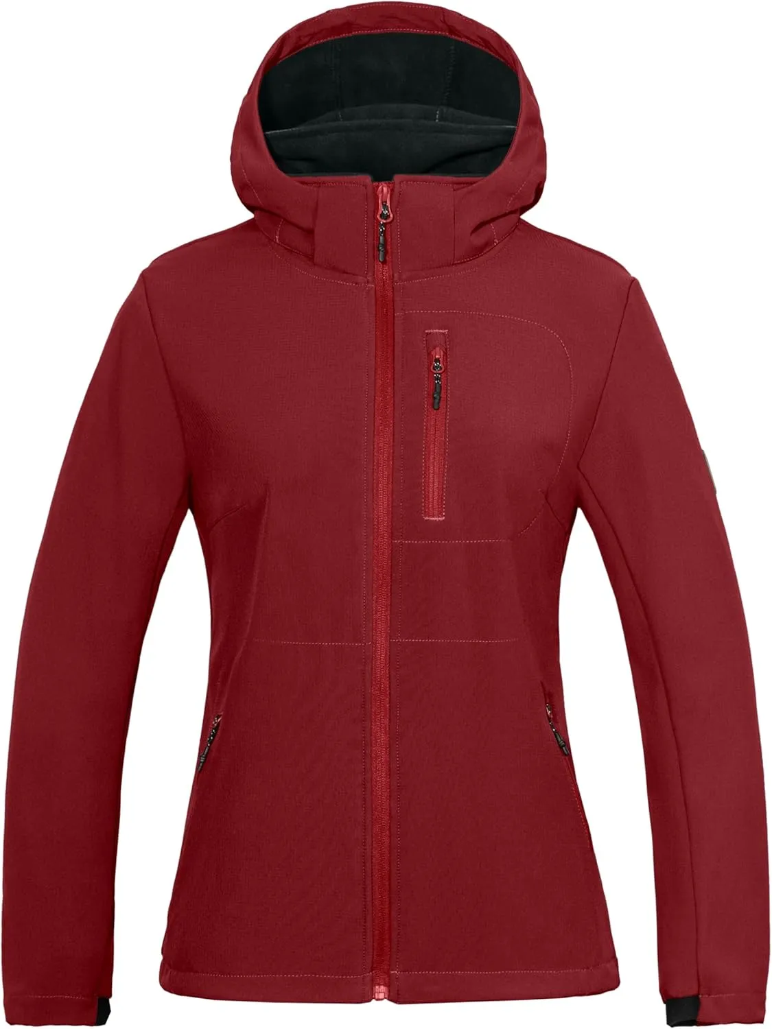 Little Donkey Andy Womens Softshell Jacket, Ski Snowboarding Jacket with Removable Hood, Fleece Lined