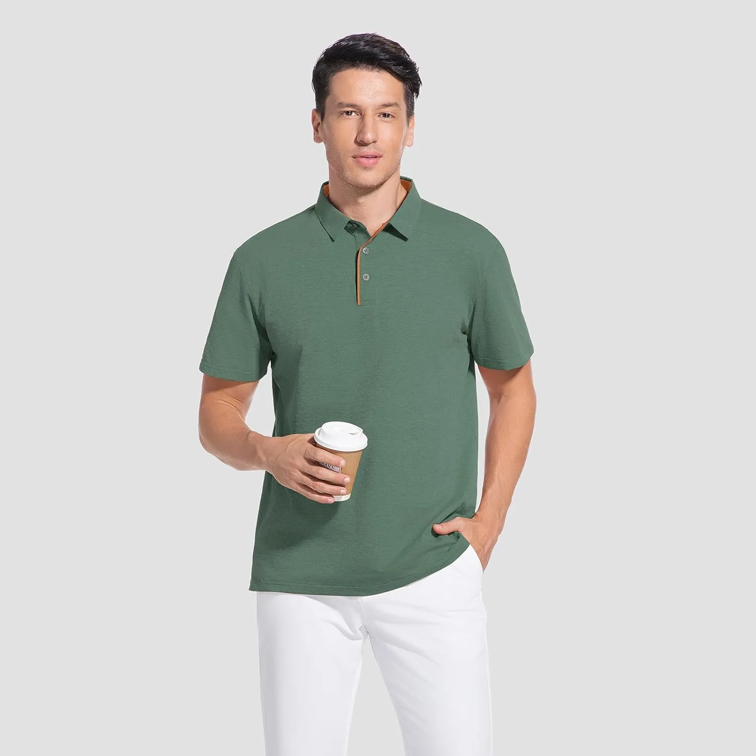 Men's Polo Shirt Short Sleeve,UPF Protection,Moisture Wicking Quick Dry Performance,Lightweight Sport Mens Golf Shirt