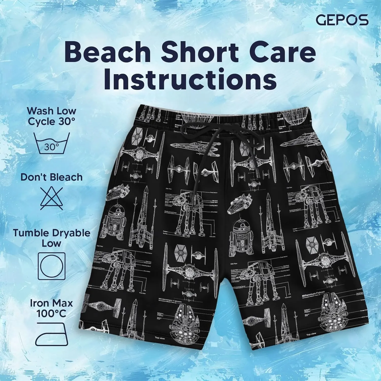 Men's Swim Trunks with Movie Print Quick Dry Swimsuits Board Shorts with Pockets Summer Gifts