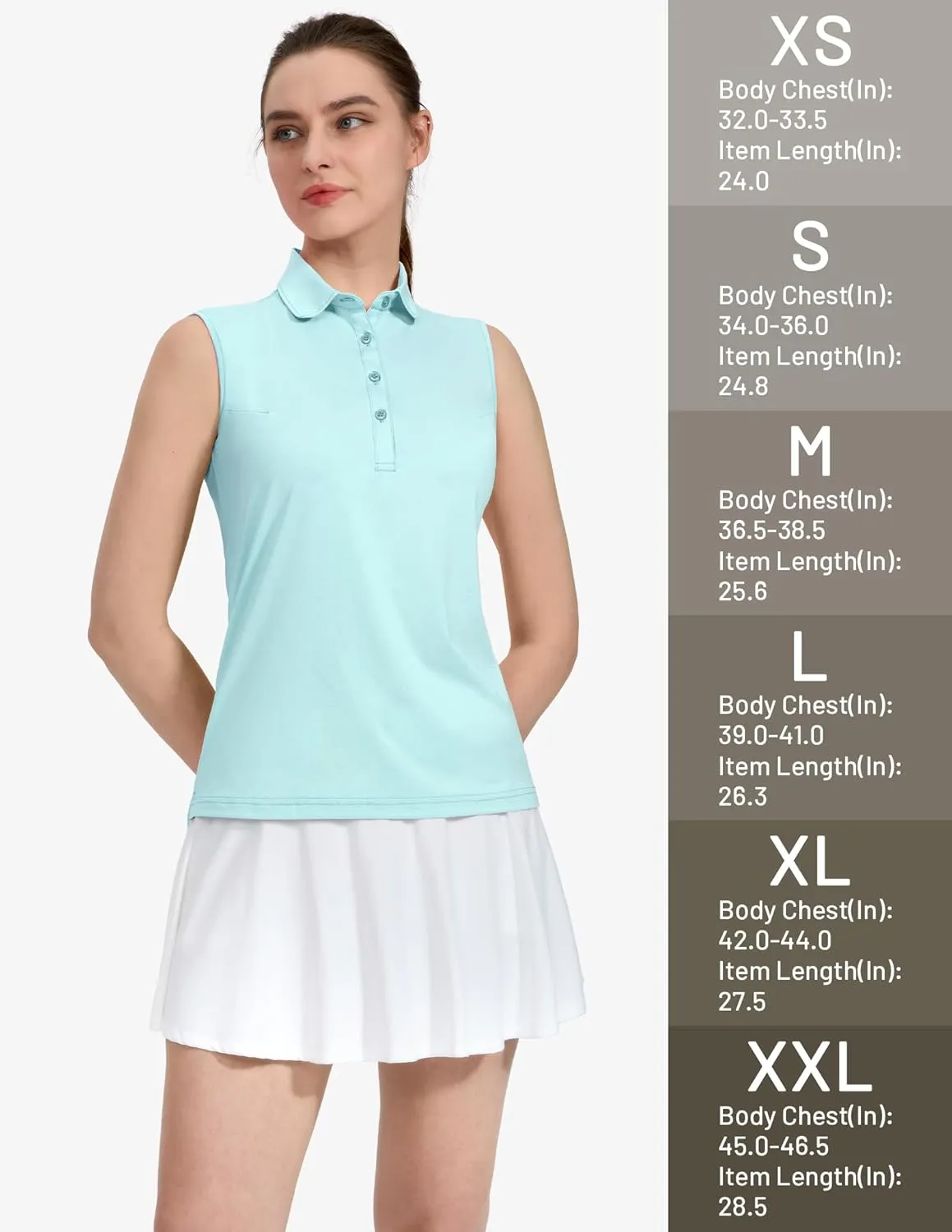 MIER Women's Sleeveless Golf Polo Shirts Athletic Tennis Collared Tank Tops, Quick Dry, UPF 50 