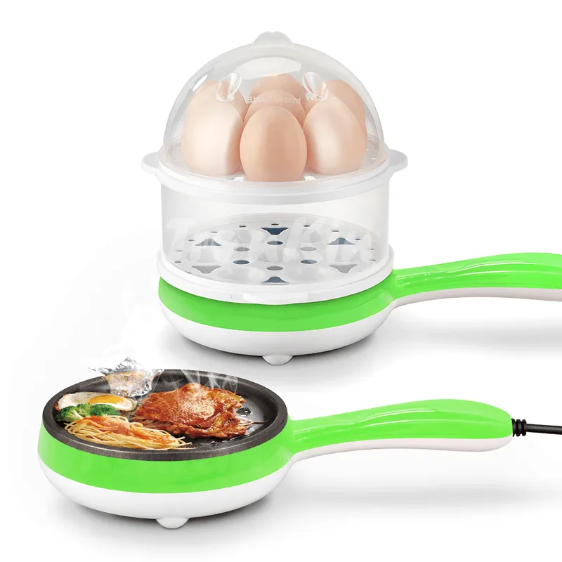 Non-Stick Double Layer Mini Electric Egg Boiler GREEN