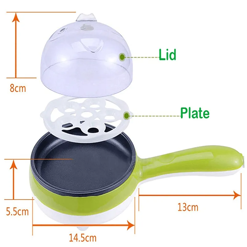 Non-Stick Double Layer Mini Electric Egg Boiler GREEN
