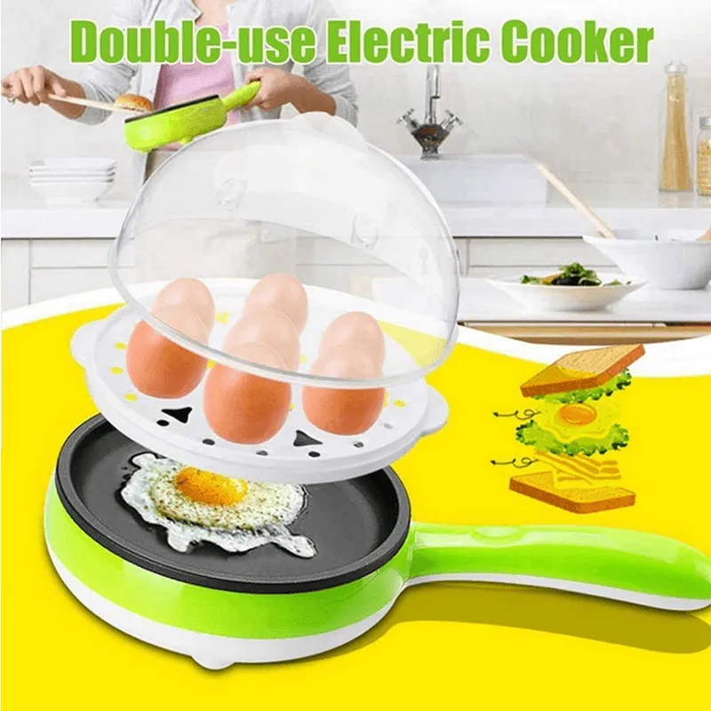 Non-Stick Double Layer Mini Electric Egg Boiler GREEN