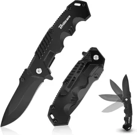 Pocket Knife, Folding Tactical Knives Blade 2.6in, Foldable Survival Small Knife with Clip, Button Lock & Glass Breaker, Everyday Carry EDC Knives for Hunting Camping Hiking
