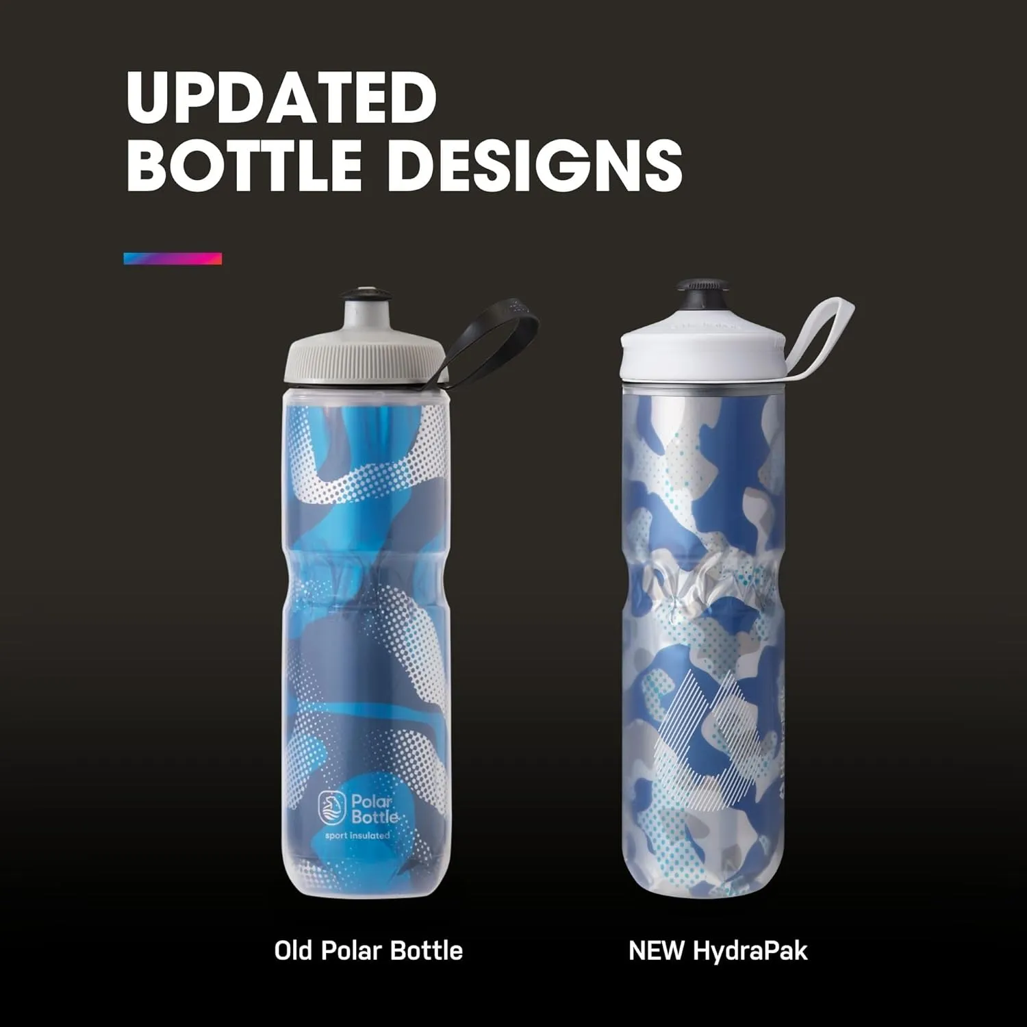 Polar Bottle Sport Insulated Water Bottle - BPA-Free, Sport & Bike Squeeze Bottle with Handle (Contender - Charcoal & Silver, 24 oz)