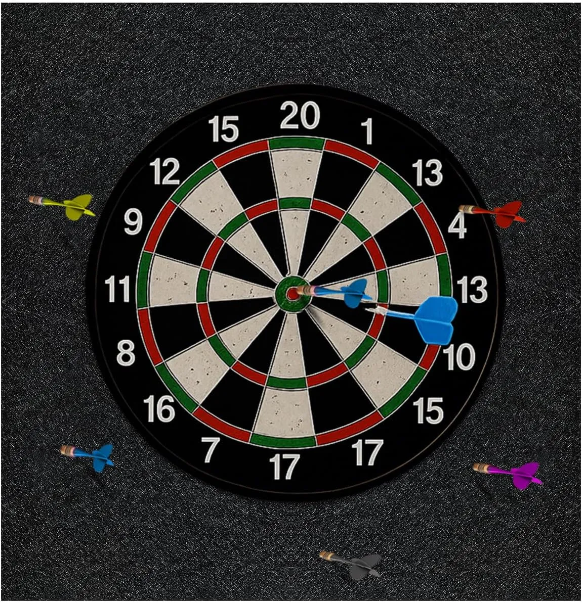 Rdutuok Dart Board Wall Protectors 4pcs 12x12x0.5 Self-Adhesive Dart Board Surround Backing Tiles Heavy Duty Dart Board Backboards Felt Wall Protection for Man Cave, Party & Game Room