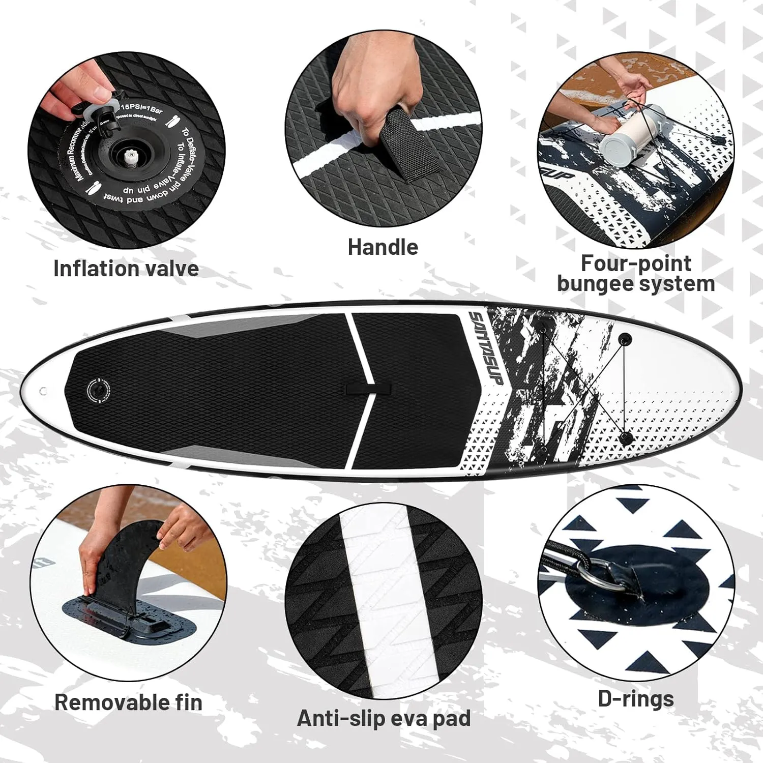 Stand Up Paddle Board Inflatable Paddle Board for Adults, 10ft Yoga Blow Up Paddle Board, Sup Board with Accessories, Non-Slip Deck, Travel Backpack Wide Stance