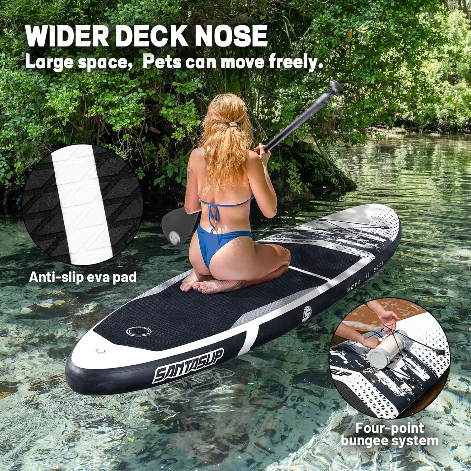Stand Up Paddle Board Inflatable Paddle Board for Adults, 10ft Yoga Blow Up Paddle Board, Sup Board with Accessories, Non-Slip Deck, Travel Backpack Wide Stance