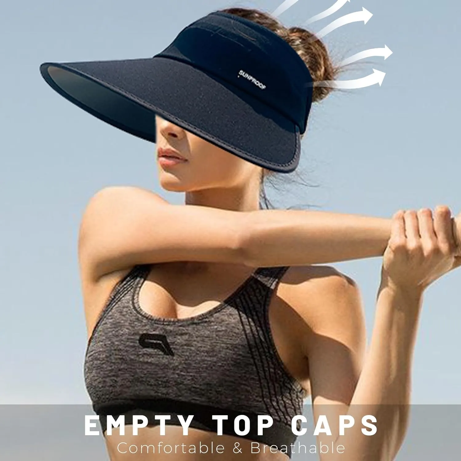 Sun Visor Hats Women Floppy Large Brim Summer UV Protection Beach Cap for Summer Safari Sports UPF 50  Foldable