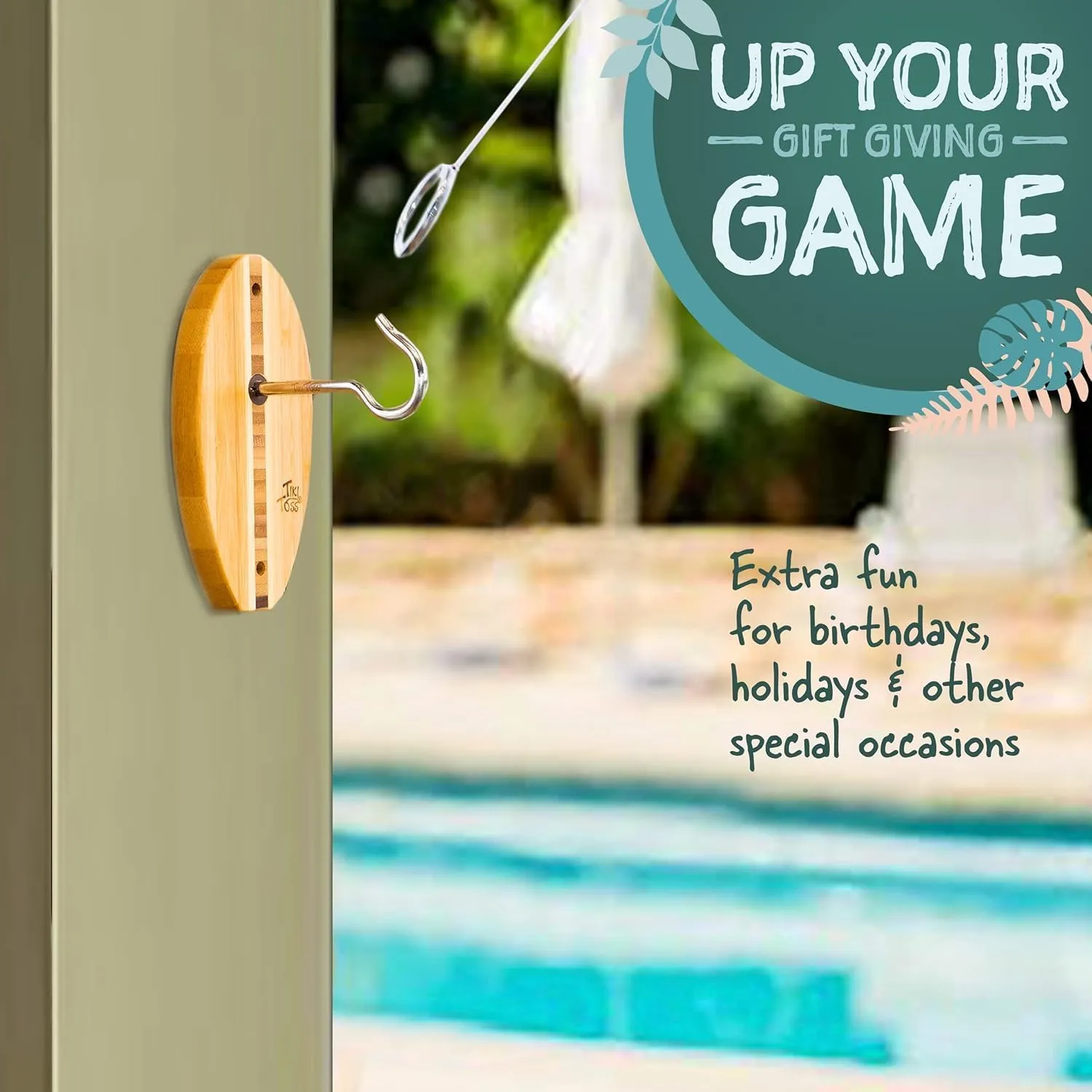 Tiki Toss Ring Toss Game for Adults & Kids - Hook and Ring Games with String and Hooks for Indoor Use, Man Cave Decor & Stuff, Gifts for Men - Standard/Deluxe 13 Inch, Tiny 5 Inch
