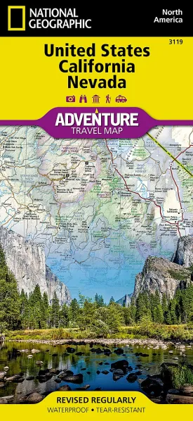 United States, California and Nevada Map (National Geographic Adventure Map, 3119) Map  Folded Map, January 1, 2023