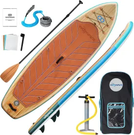 WOOWAVE Inflatable Stand Up Paddle Board 10'234"6" Stable Wide Non-Slip SUP Paddleboard with Durable Accessories Including Pump, 3 Piece Adjustable Paddle, Sup Leash for Adult and Youth